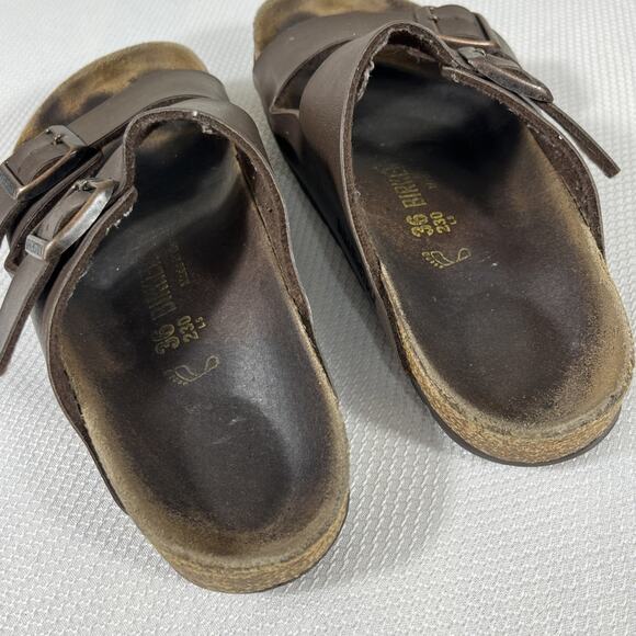 Birkenstock Arizona Mens 2 Buckle Soft Bed Real Leather Brown‎ Sandals 36/6 main image 4